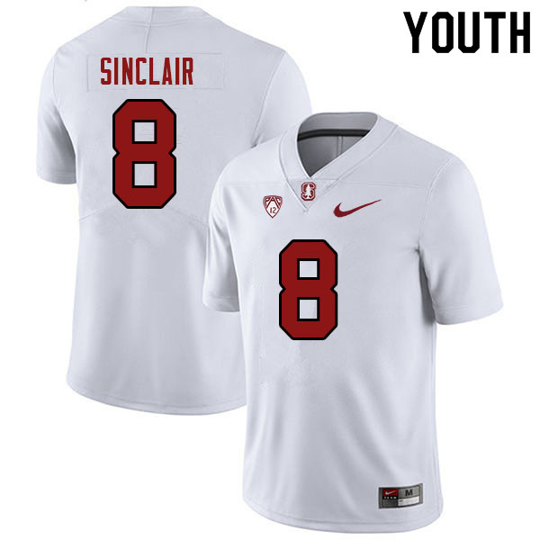 Youth #8 Tristan Sinclair Stanford Cardinal College Football Jerseys Sale-White - Click Image to Close
